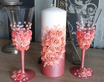 Beaux verres pour mariage ou décoration verres de mariage verres à champagne cadeau bougie de mariage bougie d’anniversaire fête des mères cadeau de Pâques