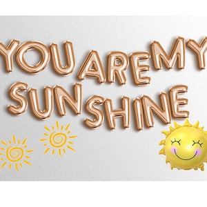 9 colors YOU Are MY SUNSHINE   letter balloons banner You Are My Sunshine Sign, baby shower kid's birthday banner, party decorations