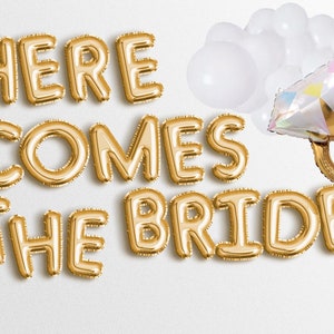 HERE COMES the BRIDE Balloon Banner, Wedding Rehearsal Sign, Wedding Welcome Sign Balloons Wedding Decorations Banners Garland night before