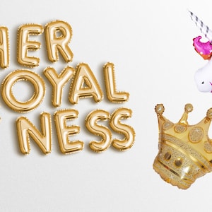Ihre Royal 7 ness Ballonbanner, Siebte Banner 7. Geburtstag Partydekorationen Royal Seven ness Zeichen Mädchen 7. Prinzessin 7. Geburtstagsbanner