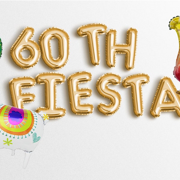 sale 60TH FIESTA Balloon Banner 60th birthday party decorations for women men balloons 1963 1964 birthday Letters Garland I'm 60 SIXTY