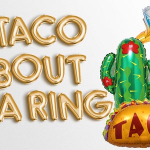 TACO BOUT un ANILLO 16" letra Globo Taco Bout Bridal Shower Banners Decoración Taco Party Decoraciones Taco Compromiso Banner Globos Bacheloret