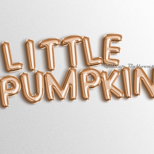 little pumpkin balloon banner, baby shower banner, fall baby, gold party decorations, fall baby shower decor, fall baby shower banner