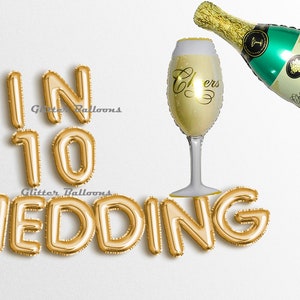 TIN 10 WEDDING banner carta Globos 16 "Oro rosa 10º Aniversario de boda Anillo de fiesta Decoración Aluminio Matrimonio Globo Banners guirnalda