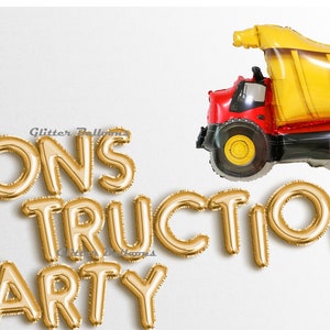 Festa de construção 16 "carta balões banner rosa ouro prata-banners primeiro aniversário chá de bebê foto prop caminhão basculante decoração guirlanda