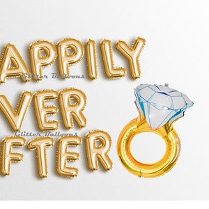 Venta cibernética FELIZ PARA SIEMPRE DESPUÉS de globos de letras Banner de boda Banners de despedida de soltera Globo de compromiso BAchelorette Bach garland Divertido