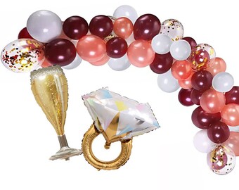sale Last Syrah balloon garland burgundy rose gold balloons garland Bachelorette Party Bash Vine Lovers Napa Nash Bach Garland 6ft 12ft