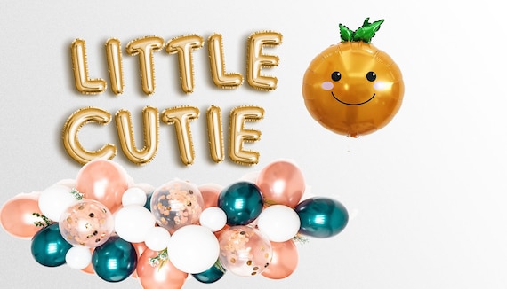 sale Little Cutie 16 Letter balloons Banner Rose Gold Silver Banners First Birthday Baby Shower Garland 6ft 10ft Sip see Woodland Camper