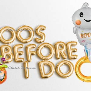 Cyber sale BOOS BEFORE I Do Balloons 16&quot; Rose Gold Silver Bachelorette Party Whitches ENGAGEMENT Cheers Bitches Banner Halloween garland