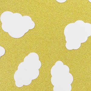 2" 3" Nubes grandes Confeti Blanco Azul Lino textura Cartulina En la nube 9 Fiesta de cumpleaños Bebé Ducha nupcial vino Género Revelar Bach