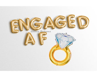 9 colors ENGAGED AF banner letter Balloons 16" Rose Gold Silver Engagement Party Ring Decor Bridal Shower Balloon Bachelorette garland