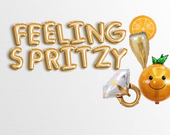 Name Feeling Spritzy Balloon Banner Trendy Club Bachelorette Sign Bach Balloons Decorations Banners Garland Bridal Shower Birthday Spritz