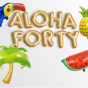 Verkauf ALOHA FORTY Luftballons Banner 40. Geburtstag Partydekoration für Frauen Männer 1983 1984 Geburtstag Ballon Buchstaben Girlande Ich bin 40 FORTY