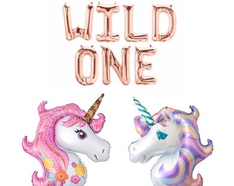 Cyber sale WILD ONE Balloon Banner One first 1st Birthday party banner Rose Gold Silver Born wild one decorations Wild One decor One sweet