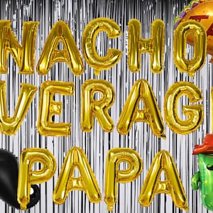Venta cibernética NACHO PROMEDIO DAD Globos 16" Oro Rosa Plata Negro Fiesta Decoraciones Globo Banner Mexicano Mejor Día del Padre guirnalda