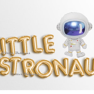 Venta cibernética Pequeño astronauta 16" Globos con letras Banner Oro rosa Cumpleaños Banners Primer baby shower A la luna Guirnalda Espacio exterior
