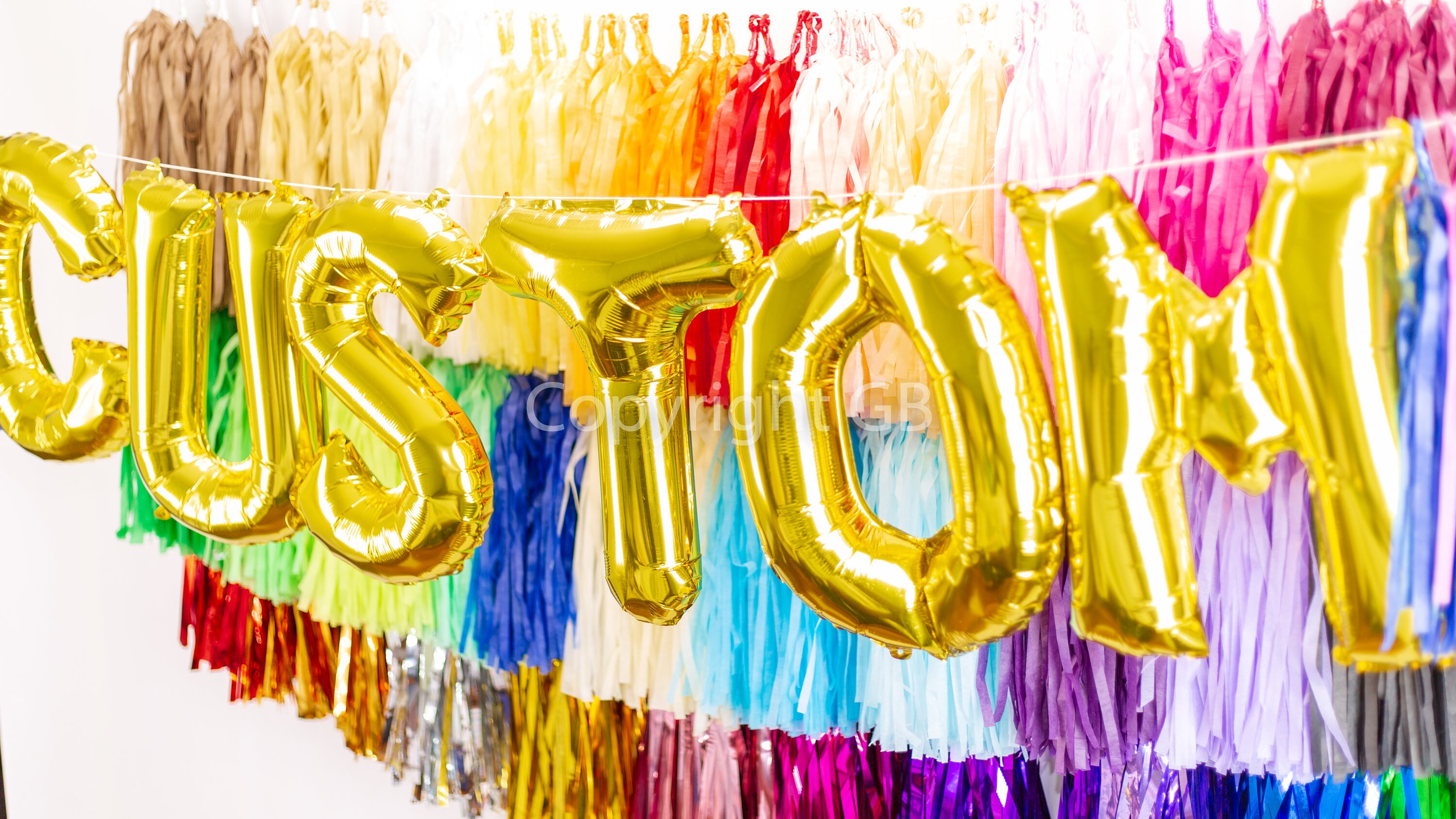 3ft 6ft 12ft tassel ready to use garland letter/number balloons create your balloon banner  foil balloon | letter balloons | party decor