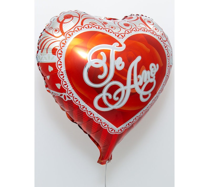 18 18 Inch Red Heart Balloon Red Rose TE AMO Foil Mylar | Etsy