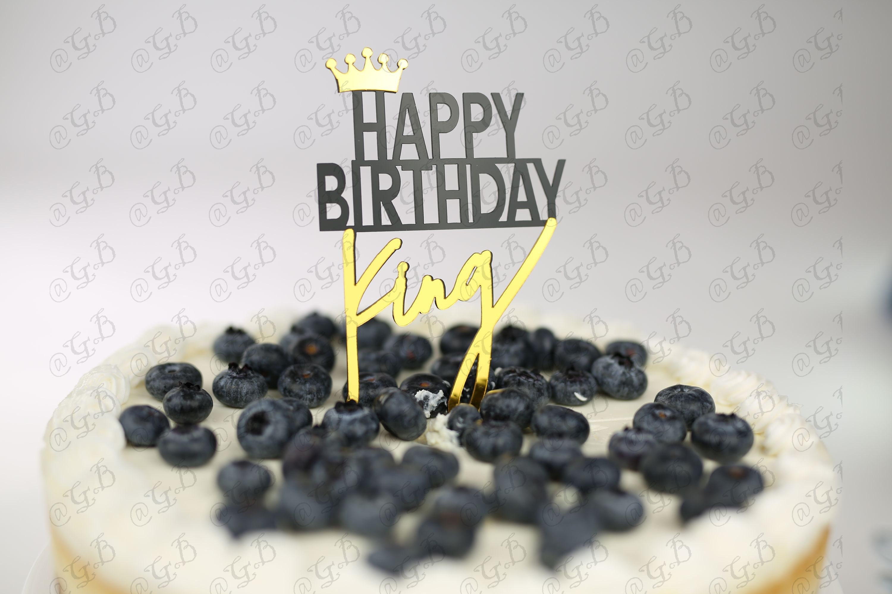 Happy Birthday King Queen Acrylic Cake Topper ay Queen King Etsy