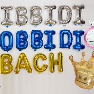 Balões de despedida de solteira inspirados na Cinderela mágica Bibbidi Bobbidi Bach Carta de casamento Banners engraçados Banner de chá de panela Decoração de festa Guirlanda