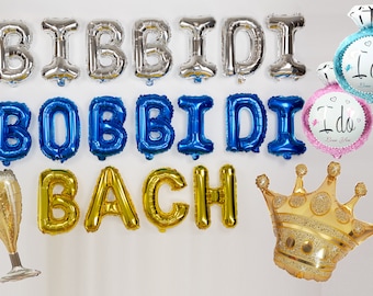 Magic Cinderella inspired Bachelorette Bibbidi Bobbidi Bach Wedding Letter Balloons Funny Banners Bridal Shower Banner Decor Party garland
