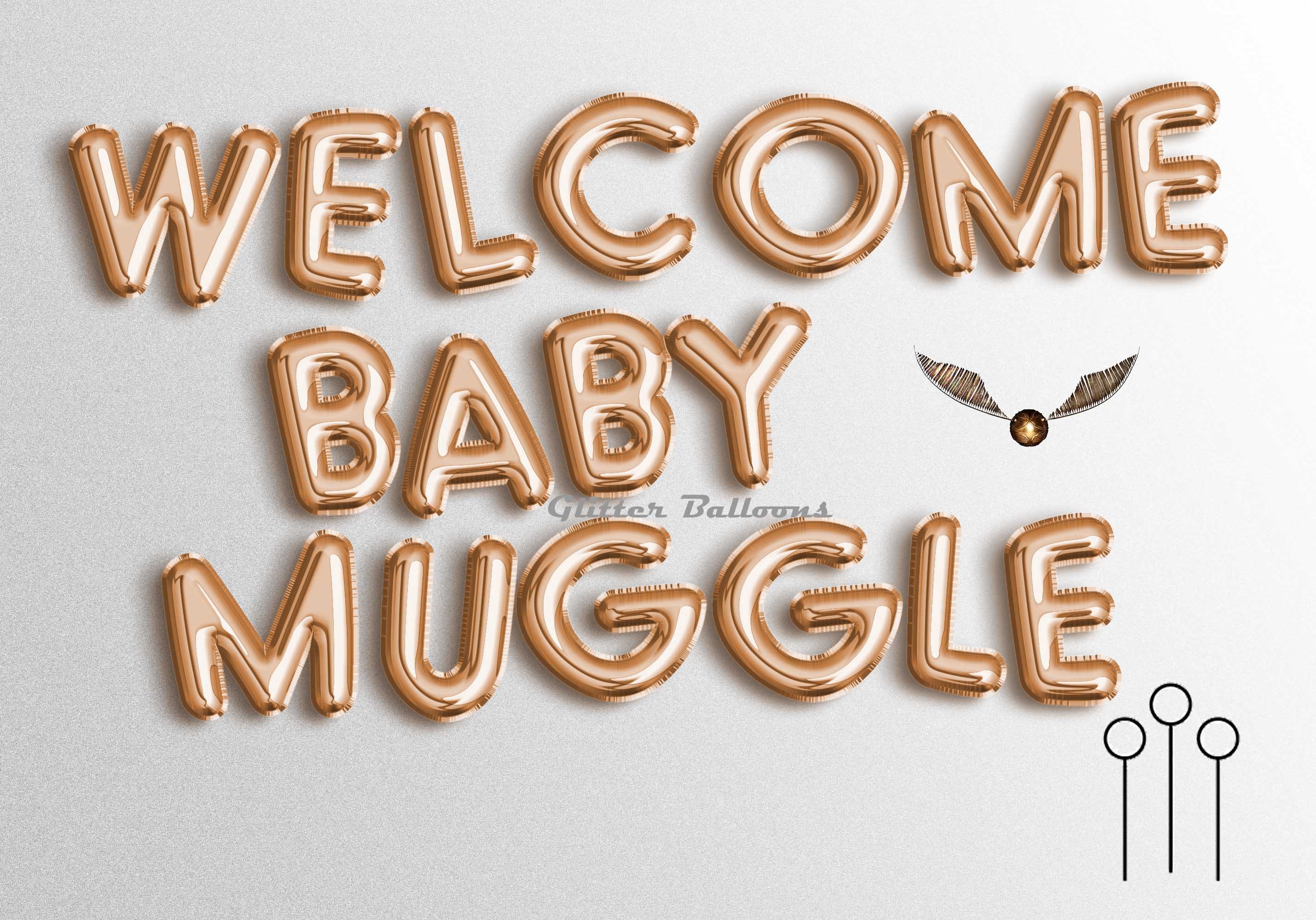 Sale WELCOME BABY MUGGLE 16 Letter Balloons Banner Etsy sale-welcome-baby-muggle-16-letter-balloons-banner-etsy