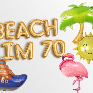 venta PLAYA IM 70 Carta Globos Banner 70.o decoraciones de fiesta de cumpleaños para mujeres y hombres 1952 1953 fiesta de cumpleaños Letras Garland soy