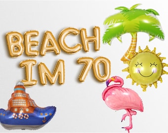 sale BEACH IM 70   Letter Balloons Banner 70th birthday party decorations for women and men 1952 1953 birthday party Letters Garland i'm