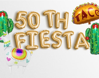 sale 50TH FIESTA Balloon Banner Any Age 50th birthday party decorations women men balloons 1973 1974 birthday Letters Garland I'm 50 FIFTY