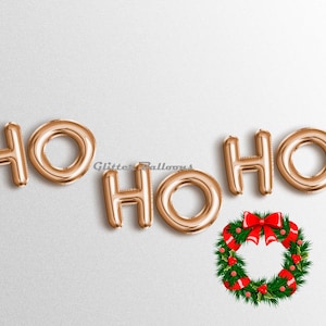 Venta ! HO HO HO Santa Claus carta globos banner Fa La La La La Banners Feliz Navidad Oro Rosa Plata Letras Globo Decoración Decoraciones