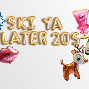 Bannière ballon d'hiver 30e anniversaire, fournitures de fête d'anniversaire sur le thème des sports d'hiver de neige, ski YA plus tard dans les années 20, décoration après-ski, 30 ans
