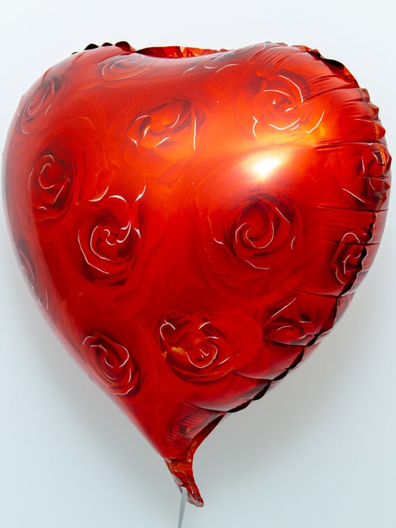 Cyber Sale 18 18 Inch Red Heart Balloon Red W Roses Foil Mylar