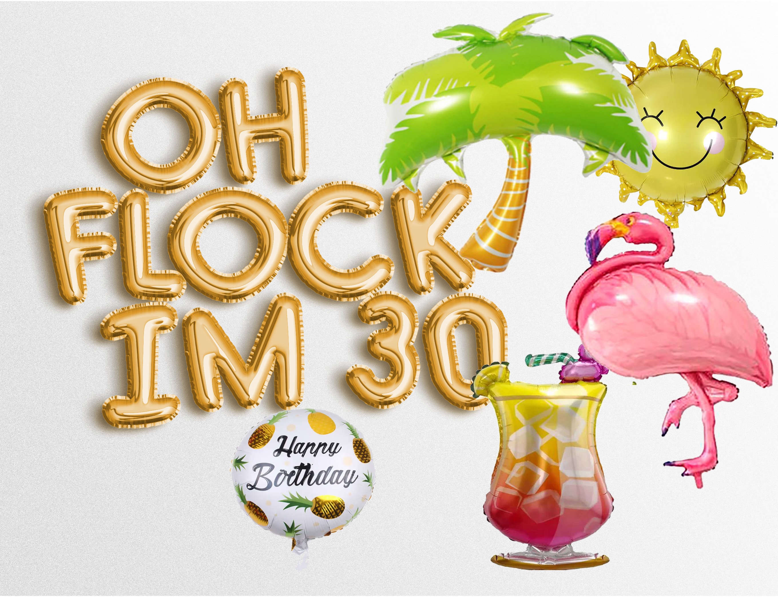 sale OH FLOCK IM 30   Letter Balloons Banner i'm 30th birthday party decorations women and men 1994 1995 birthday party Letters Garland