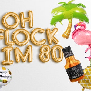 venta OH FLOCK IM 80 16 "Letter Balloons Banner 80.o decoraciones de fiesta de cumpleaños para mujeres y hombres 1942 1943 fiesta de cumpleaños Letters Garland