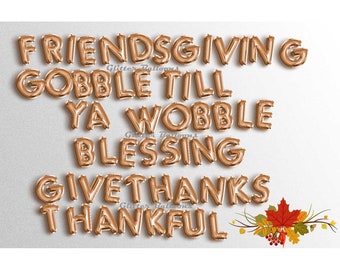 sale Be Thankful 16" Letter Balloons Banner Thanksgiving Banners Fall Turkey Teamsgiving Decorations garland Sign Gobble Till Ya Wobble