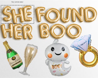 Sie fand ihre Boo Banner | Personalisieren Sie Name Halloween Bachelorette Party Banner Halloween Brautparty Halloween Verlobung gefunden