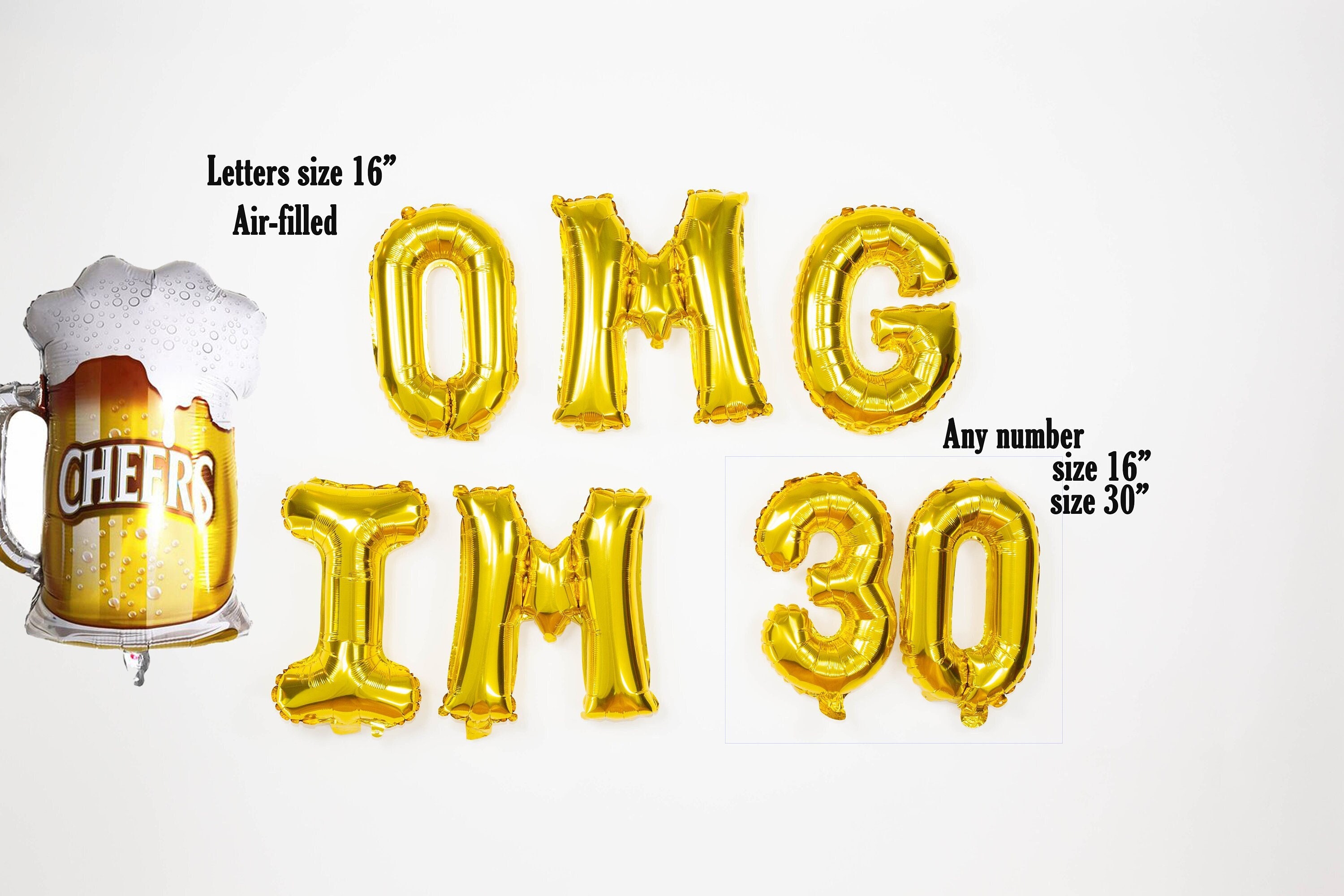 OMG Im 30 40 50 60 70 80 Custom Banners Theme Fall Winter Party 50th 40th Birthday Decor 30th 60th 70th Balloon Customize
