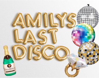 Last Disco vrijgezellenslinger, Disco Bride aangepaste ballon, Bachelorette Bride s Last Disco 16" ballonnen Retro Bach Disco Dance Weekend
