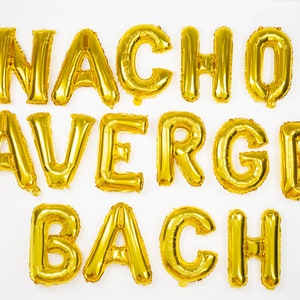 NACHO PROMEDIO BACH Globos 16" Oro Rosa Plata Fiesta Soltero Despedida de Soltera Decoraciones Globo Banner Guirnalda de Ducha Mexicana