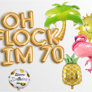 Venta OH FLOCK IM 70 Globos de letras Banner Decoraciones para fiesta de cumpleaños número 70 Soy mujeres y hombres Fiesta de cumpleaños 1954 1955 Letras Garland