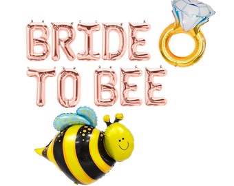 BRIDE To BEE Banner Balloons Bride To BEE Bachelorette Party Decor Bridal Shower Decorations BumbleBee Rose Gold Silver Bride To Be bee