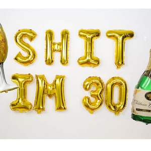 Venta SHIT IM 30 Globos de letras de 16" Banner Decoraciones para fiesta de cumpleaños número 30 para mujeres y hombres Fiesta de cumpleaños de 1994 Guirnalda de letras