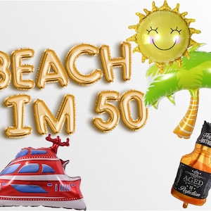 sale BEACH IM 50   Letter Balloons Banner 50th birthday party decorations for women and men 1972 1973 birthday party Letters Garland