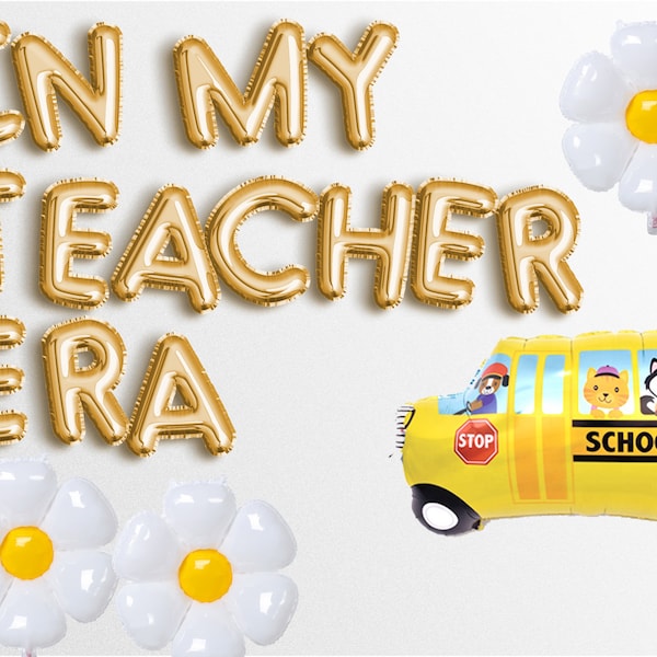 In My Teacher Era balloons, Retro Teacher garland, Teacher appreciation balloon Teacher Gift banner Decorations Cool Back To School Gifts