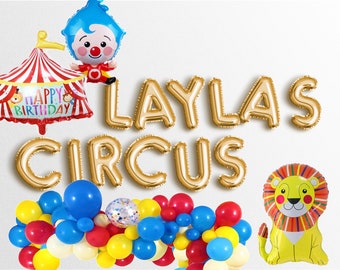 Zirkus Luftballons Banner Karneval Geburtstag Luftballon Zirkus Name Babyparty 1.2.4.5.Zirkus eins zwei Geburtstag Junge Mädchen Windel Verlosung