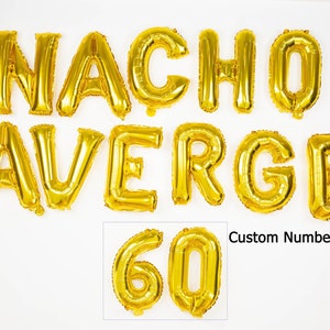 NACHO PROMEDIO 60 Globos 16" Cualquier Edad Fiesta Cumpleaños Decoraciones para Fiestas Globo Banner Mexicano 60th sesenta guirnalda Sexagésimo Cumpleaños
