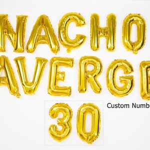 NACHO PROMEDIO 30 Globos 16" Fiesta Cumpleaños Decoraciones Globo Banner Mexicano 30th treinta guirnalda Trigésimo Cumpleaños