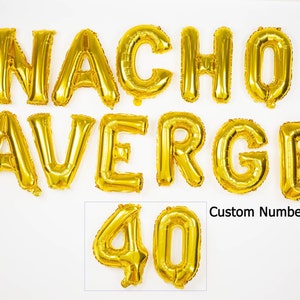 NACHO PROMEDIO 40 Globos 16" Fiesta Cumpleaños Decoraciones Globo Banner Mexicano 40 Cuarenta Guirnalda Cuarenta Cumpleaños