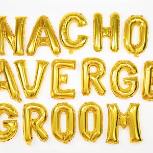 Venta cibernética NACHO NOVIO PROMEDIO Globos 16" Oro rosa Plata Fiesta Despedida de soltero Decoraciones Globo Banner Guirnalda de ducha mexicana