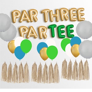 Pancarta de globos de golf Par Three Par-Tee, Divertido Golf Boys Girl Trendy Golfing Birthday Decor Party 3rd 3 years Old Third Birthday Garland